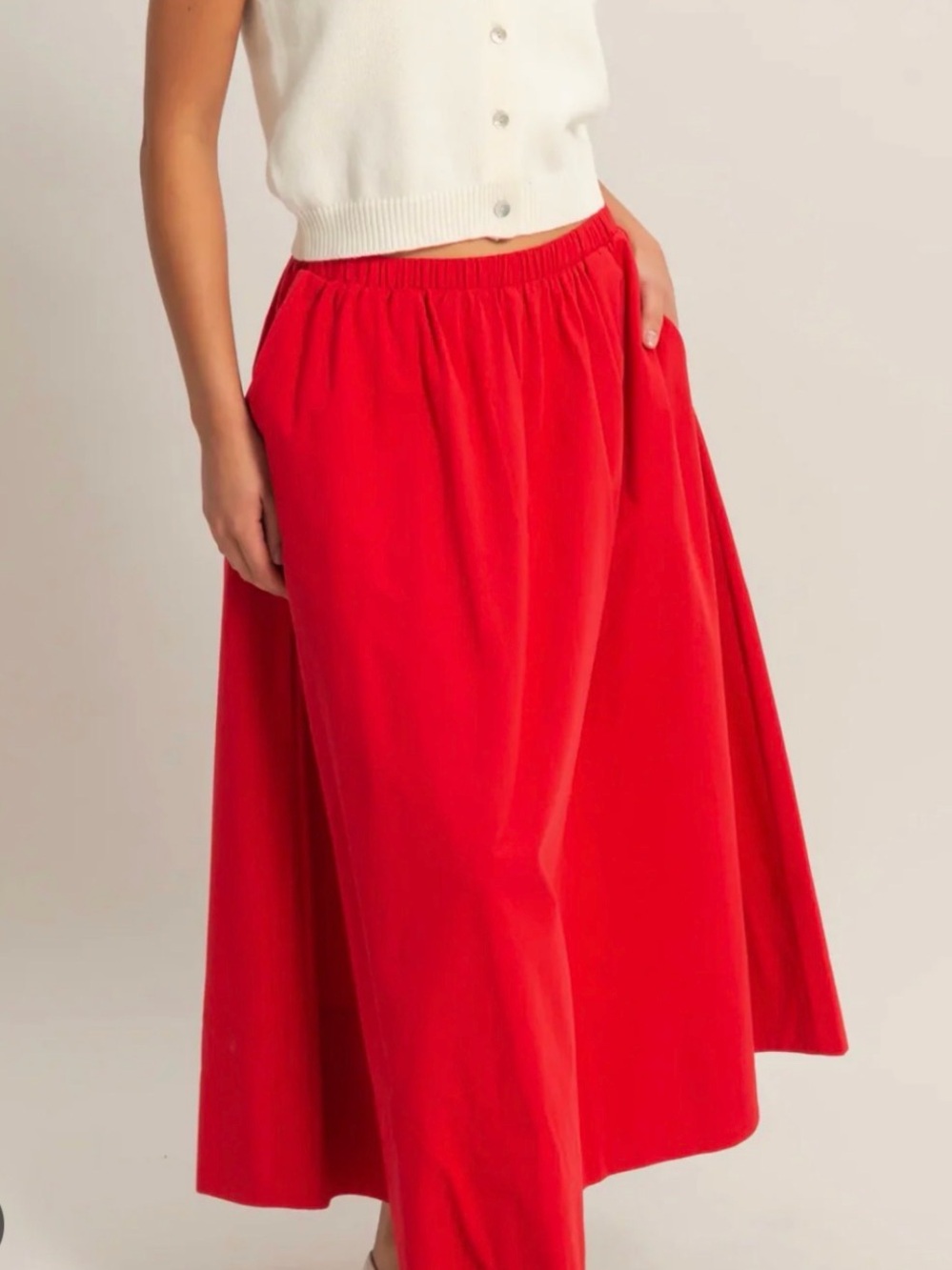 Madewell Red A-Line Maxi Skirt - Picture 3 of 8